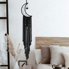 img 4 attached to Bohemian Beauty: Black Dream Catcher With Crystal Moon Stone