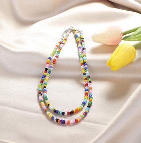 img 3 attached to 10-16 PCS Pearl Shell Choker Necklace Set - Handmade Bohemian Beach Jewelry By HANPABUM