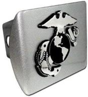 🚚 usmc brushed silver trailer hitch cover with chrome ega emblem for 2 inch auto car truck receiver logo