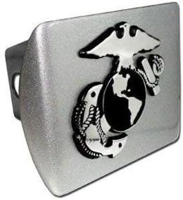 img 1 attached to 🚚 USMC Brushed Silver Trailer Hitch Cover with Chrome EGA Emblem for 2 Inch Auto Car Truck Receiver