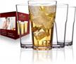 set of 4 unbreakable 12oz highball drinking glasses - perfect for water, beer & juice! logo