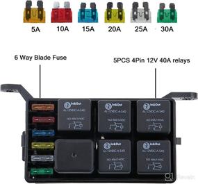 img 3 attached to 🔌 IZTOSS 12-Slot Fuse Relay Box [6 Relays] [6 Blade Fuses] | 12V 40A Relays, Fuses, and Metallic Pins for Automotive & Marine Applications