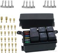 🔌 iztoss 12-slot fuse relay box [6 relays] [6 blade fuses] | 12v 40a relays, fuses, and metallic pins for automotive & marine applications логотип