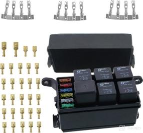 img 4 attached to 🔌 IZTOSS 12-Slot Fuse Relay Box [6 Relays] [6 Blade Fuses] | 12V 40A Relays, Fuses, and Metallic Pins for Automotive & Marine Applications