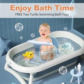 img 3 attached to Bath Seat for Babies 6 Months & Up – Baby Bathtub Chair with 2 Turtle Bath Toys, 4 Suction Cups, and Water Thermometer – Toddler Shower Seat