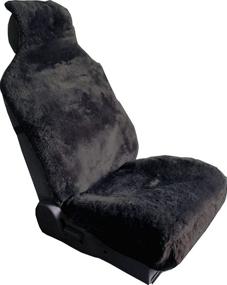 img 1 attached to 🐑 Premium Charcoal Sheepskin Wrap Seat Cover by Aegis Cover: Ultimate Comfort and Protection for Your Car Seats