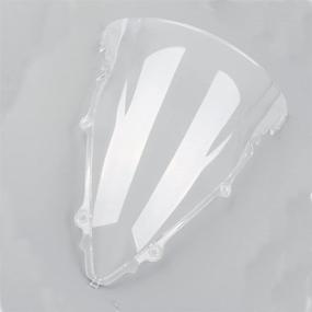 img 4 attached to Windshield Windscreen Double Bubble Front Wind Screen Shield Protective Cover For YZF R6 2003 2004 2005 And For YZF R6S 2006 2007 2008 2009(Clear)