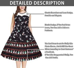 img 2 attached to 🎄 Christmas Printed Sleeveless Cocktail Costume Dress - Women's Clothing