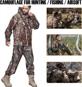 img 1 attached to CARWORNIC Мужская тактическая куртка для охоты на открытом воздухе - водонепроницаемая флисовая камуфляжная куртка Softshell для охоты и активного отдыха