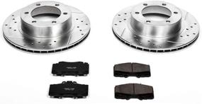 img 1 attached to Enhanced Performance Kit: Power Stop K1236 Front Z23 Carbon Fiber Brake Pads with Drilled & Slotted Brake Rotors