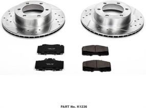 img 2 attached to Enhanced Performance Kit: Power Stop K1236 Front Z23 Carbon Fiber Brake Pads with Drilled & Slotted Brake Rotors