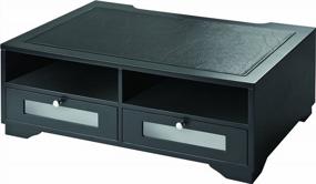img 3 attached to Versatile And Stylish Victor Midnight Black Wood Printer Stand - Organize Your Workspace Efficiently
