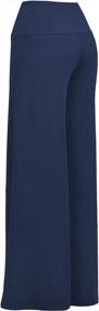 img 3 attached to Women'S High Waist Palazzo Pants - Stretchy Wide Leg, Comfy & Casual By Arolina