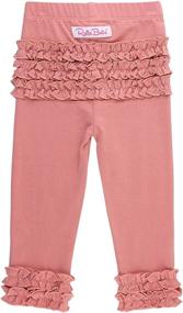 img 4 attached to 👶 Soft Knit Ankle Length Ruffle Leggings for Baby Girls and Toddlers by RuffleButts
