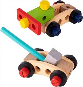 img 1 attached to Деревянный набор игрушек для инструментов – креативный подарок для мальчиков и девочек от 3 лет | Развивающие строительные детские игрушки Play Аксессуары