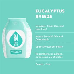 img 2 attached to Pack of 3 B4 Toilet Drops - 🚽 Eucalyptus Breeze Scented Toilet and Bathroom Deodorizer (2 oz Bottle)