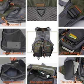 img 1 attached to PELLOR Fly Fishing Vest With Multi-Pockets Fishing Gear Outdoor Breathable Mesh Fishing Vest Backpack For Camping Hunting