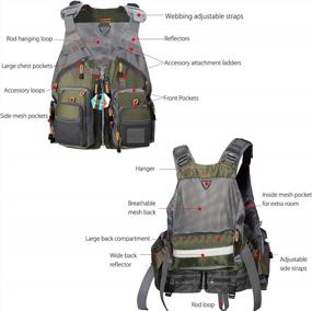 img 2 attached to PELLOR Fly Fishing Vest With Multi-Pockets Fishing Gear Outdoor Breathable Mesh Fishing Vest Backpack For Camping Hunting