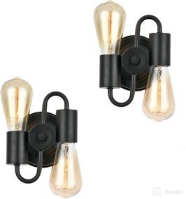 img 4 attached to 🔥 SEEBLEN 2-Light Wall Lamp: Stylish Black Sconce for Modern Bathroom Vanity, Kitchen, Bedroom Mirror Cabinet - Industrial Wall Mount Lighting Fixture