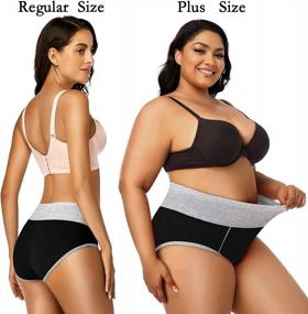 img 2 attached to High Waisted Cotton Panties For Women - Soft, Stretchy And Breathable Full Coverage Briefs In Plus Sizes