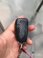 img 1 attached to Carbon Gloss Fiber Smart Remote Keyless Entry Paint Color Shell Key Case Cover For Audi A3 A4 A6 A8 TT Q7 S6 Folding Blade Key review by Shah Moser