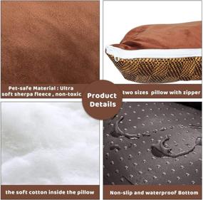 img 2 attached to 🐱 Autokcan Cat Bed: Machine Washable for Indoor Cats or Small Dogs - Anti-Slip & Water-Resistant Bottom (Brown)