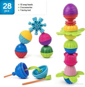 img 3 attached to 🧩 Lalaboom 28 Piece Pop Beads for Babies - Ages 10 Months to 3 Years - BL230