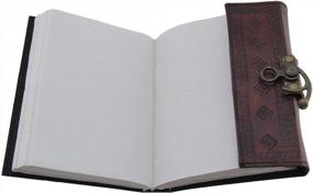 img 1 attached to Blue Stone Embossed Leather Journal: 120 Pages Of Unlined Luxury With Clasp - Brown Edition