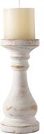 rustic wood pillar candle holder 8.5 inch antique candlestick holders for farmhouse table centerpiece & home decor logo