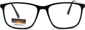 img 3 attached to Narrow Rectangular Progressive Reading Glasses With Spring Hinge For Men