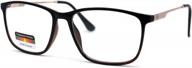 narrow rectangular progressive reading glasses with spring hinge for men logo