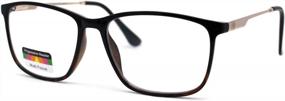 img 4 attached to Narrow Rectangular Progressive Reading Glasses With Spring Hinge For Men