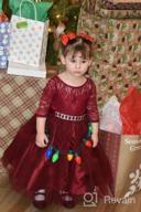 img 1 attached to Burgundy Rhinestones Holiday Christmas Flower Girls' Clothing review by Steve Yang