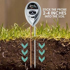 img 1 attached to TEKCOPLUS Durable Soil Meter Садовые инструменты для домашнего сада, сада, виноградника, газона, фермы, внутреннего и наружного использования (батарея не требуется) (набор для проверки почвы 3-в-1)