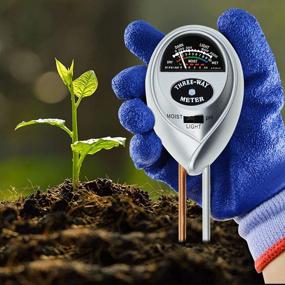 img 3 attached to TEKCOPLUS Durable Soil Meter Садовые инструменты для домашнего сада, сада, виноградника, газона, фермы, внутреннего и наружного использования (батарея не требуется) (набор для проверки почвы 3-в-1)