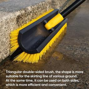 img 3 attached to Yocada Double-Sided Floor Scrub Brush: Ultimate Cleaning Tool for Patio, Bathroom, Garage, and More!