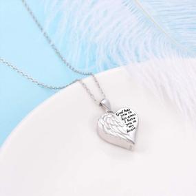 img 1 attached to Sterling Silver Angel Wings Urn Necklace - Forever In My Heart Cremation Jewelry For Women