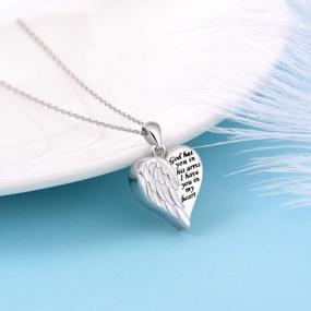img 2 attached to Sterling Silver Angel Wings Urn Necklace - Forever In My Heart Cremation Jewelry For Women