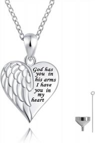 img 4 attached to Sterling Silver Angel Wings Urn Necklace - Forever In My Heart Cremation Jewelry For Women