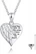 sterling silver angel wings urn necklace - forever in my heart cremation jewelry for women logo