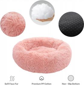 img 3 attached to Calming Dog Bed Donut For Small And Medium Pets - Anti-Anxiety Fluffy Bed By NOYAL
