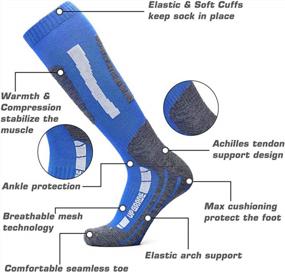 img 1 attached to High Performing Merino Wool Ski Socks For Warmth And Comfort During Winter Sports For Men, Women, And Kids