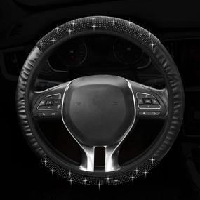 img 4 attached to Bling Steering Wheel Cover Interior Accessories