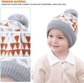 img 1 attached to IFCOW Children Winter Knitted Warmer Girls' Accessories for Cold Weather