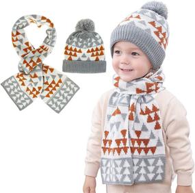 img 4 attached to IFCOW Children Winter Knitted Warmer Girls' Accessories for Cold Weather