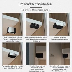 img 1 attached to 8 Pack Jiayi Magnetic Door Catch: Strong Cabinet Magnet Latch For Cupboard, Closet & Drawer Closing - Black