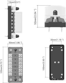 img 3 attached to 🚗 6 Way Blade Fuse Block Box with Negative Bus - ATC/ATO for Boat Yacht Vehicle Auto RV Car Trailer Truck SUV