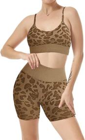 img 2 attached to JNINTH Women'S Seamless Yoga Set: Stylish 2-Piece Workout Outfit With Sport Bra And High Waist Shorts/Leggings