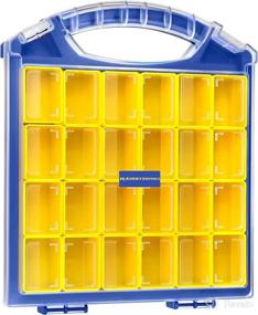 img 3 attached to 🧰 Haisstronica Small Parts Organizer (HS-T1A) with 24 Removable Bins - Portable Organizer for Game Token, Tools, Wire Connectors, and Screws - 12" x 10.5" x 2.2" Size