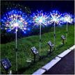 2-pack denicmic solar firework lights for outdoor decor - 200 led multi-colored starburst solar lights with 8 lighting modes, waterproof garden, patio, path, christmas decorations logo